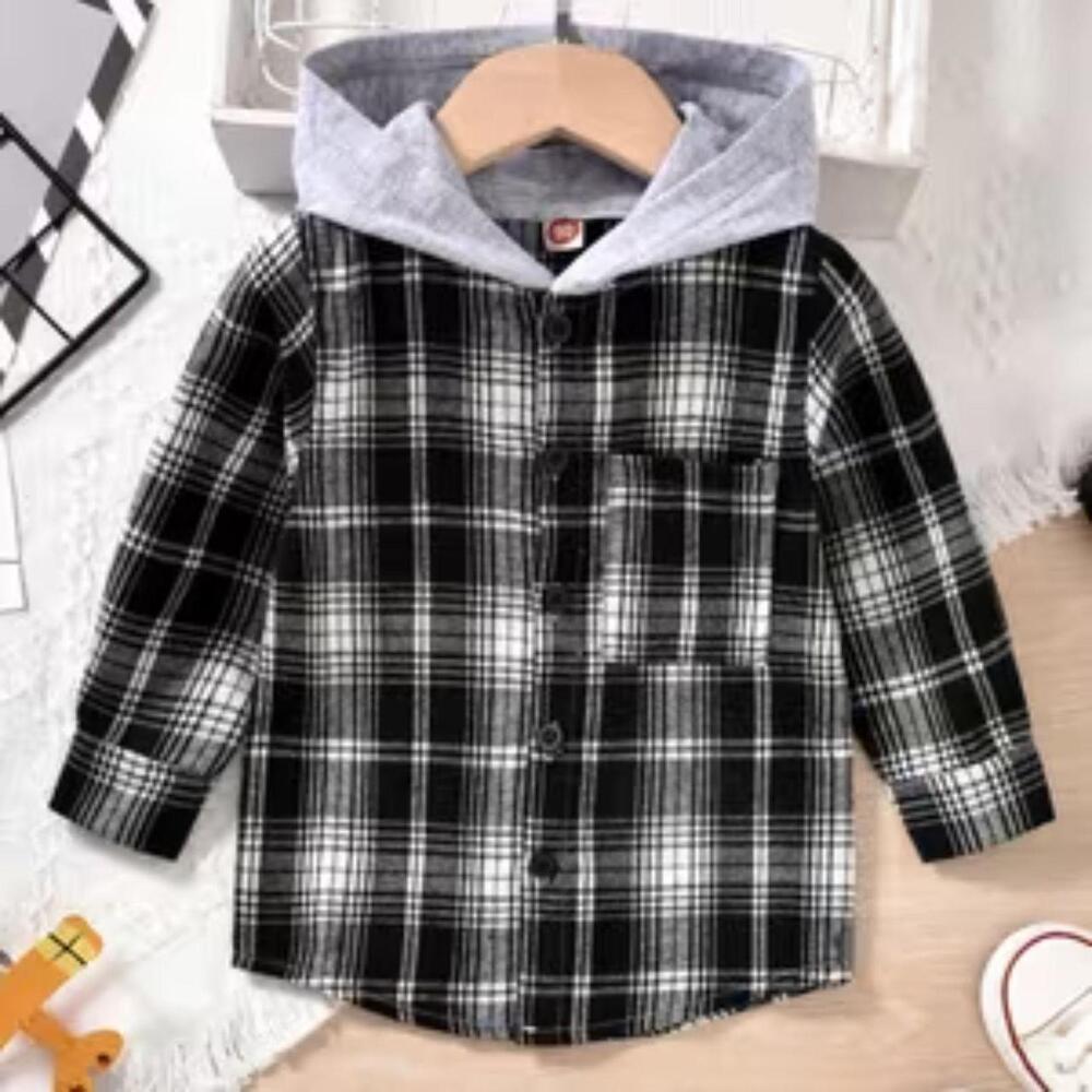 Kids Boys Black and White Hoodie Jacket Sweater size 6/7 Kids 1